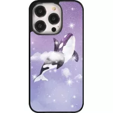 iPhone 14 Pro Case Hülle - Whale in sparking stars