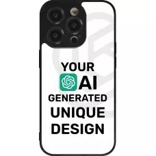 iPhone 14 Pro Case Hülle - Silikon schwarz 100% einzigartig erstellt dank Deiner Kreativität und künstlicher Intelligenz (KI)