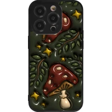 iPhone 14 Pro Case Hülle - Silikon schwarz Autumn 26 3D mushrooms