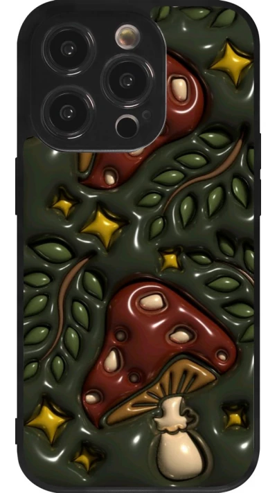 Coque iPhone 14 Pro - Silicone rigide noir Autumn 26 3D mushrooms