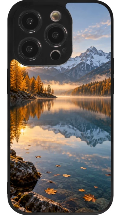 Coque iPhone 14 Pro - Silicone rigide noir Autumn 26 Autumn lake