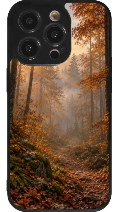 Coque iPhone 14 Pro - Silicone rigide noir Autumn 26 Autumn walk
