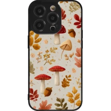 Coque iPhone 14 Pro - Silicone rigide noir Autumn 26 Mushrooms and leaves