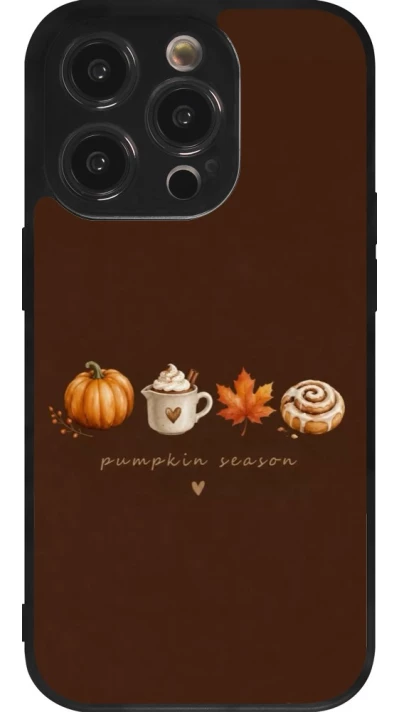 Coque iPhone 14 Pro - Silicone rigide noir Autumn 26 Pumpkin season