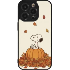 Coque iPhone 14 Pro - Silicone rigide noir Autumn 26 Snoopy autumn