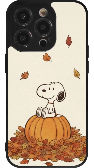 Coque iPhone 14 Pro - Silicone rigide noir Autumn 26 Snoopy autumn