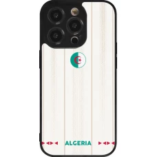 Coque iPhone 14 Pro - Silicone rigide noir Maillot de football Algérie 2026 personnalisable