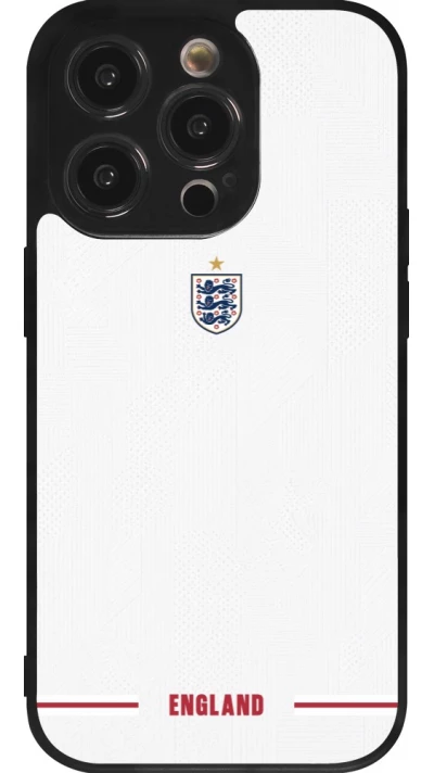 Coque iPhone 14 Pro - Silicone rigide noir Maillot de football Angleterre 2026 personnalisable