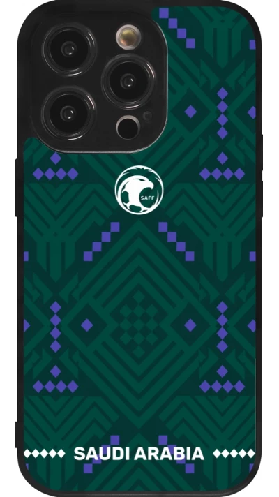 iPhone 14 Pro Case Hülle - Silikon schwarz Saudi Arabien 2026 personalisierbares Fussballtrikot