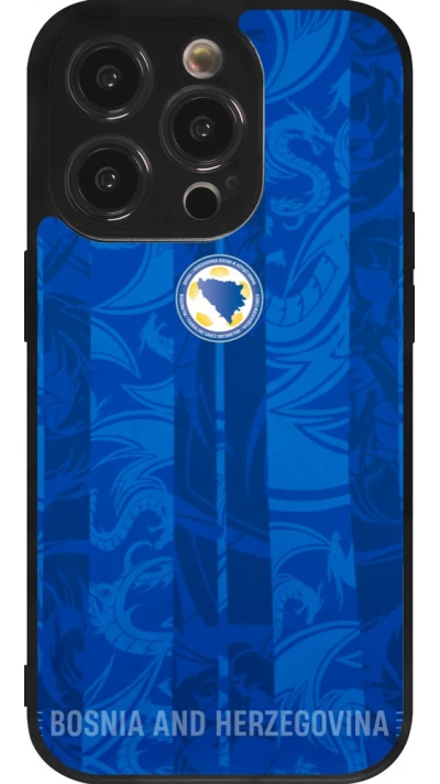 Coque iPhone 14 Pro - Silicone rigide noir Maillot de football Bosnie-Herzégovine 2026 personnalisable