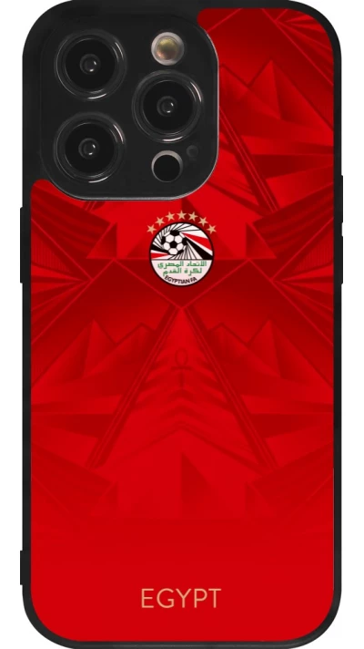 Coque iPhone 14 Pro - Silicone rigide noir Maillot de football Égypte 2026 personnalisable