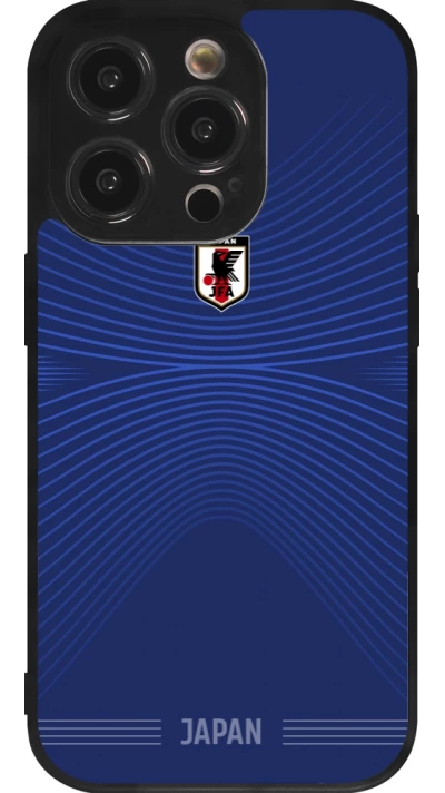 Coque iPhone 14 Pro - Silicone rigide noir Maillot de football Japon 2026 personnalisable