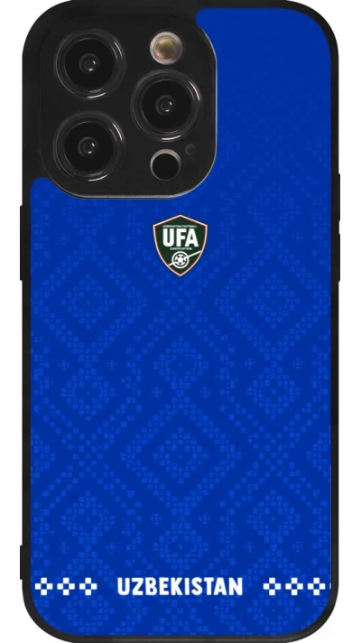 iPhone 14 Pro Case Hülle - Silikon schwarz Usbekistan 2026 personalisierbares Fussballtrikot