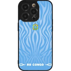 Coque iPhone 14 Pro - Silicone rigide noir Maillot de football RD Congo 2026 personnalisable