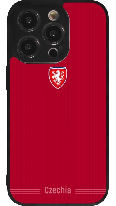 iPhone 14 Pro Case Hülle - Silikon schwarz Tschechische Republik 2026 personalisierbares Fussballtrikot