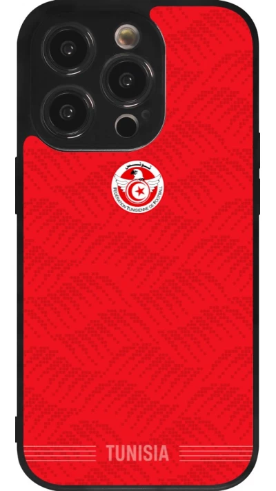 iPhone 14 Pro Case Hülle - Silikon schwarz Tunesien 2026 personalisierbares Fussballtrikot