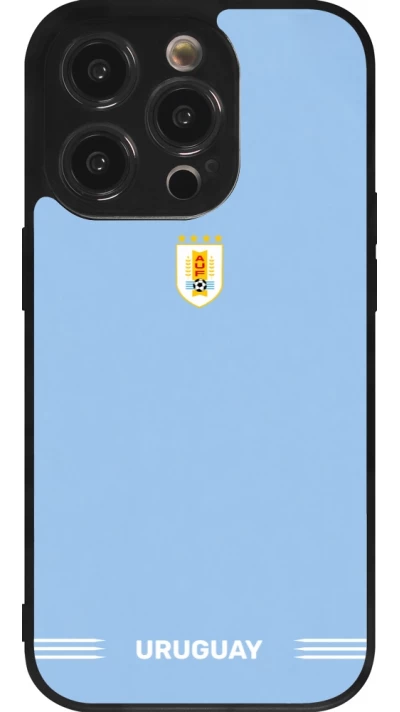 iPhone 14 Pro Case Hülle - Silikon schwarz Uruguay 2026 personalisierbares Fussballtrikot