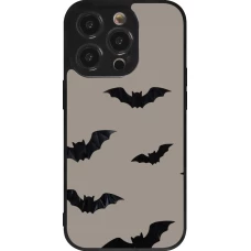 Coque iPhone 14 Pro - Silicone rigide noir Halloween 2026 Bats