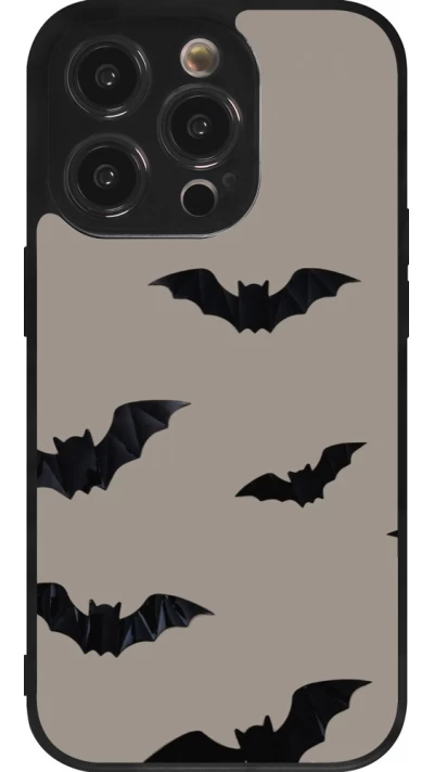 Coque iPhone 14 Pro - Silicone rigide noir Halloween 2026 Bats