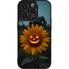 Coque iPhone 14 Pro - Silicone rigide noir Halloween 2026 Evil Sunflower