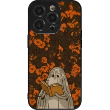 Coque iPhone 14 Pro - Silicone rigide noir Halloween 2026 Ghost reading
