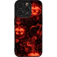 Coque iPhone 14 Pro - Silicone rigide noir Halloween 2026 Pattern Halloween
