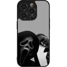 Coque iPhone 14 Pro - Silicone rigide noir Halloween 2026 Scream and Michael Myers