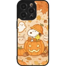 Coque iPhone 14 Pro - Silicone rigide noir Halloween 2026 Snoopy Halloween