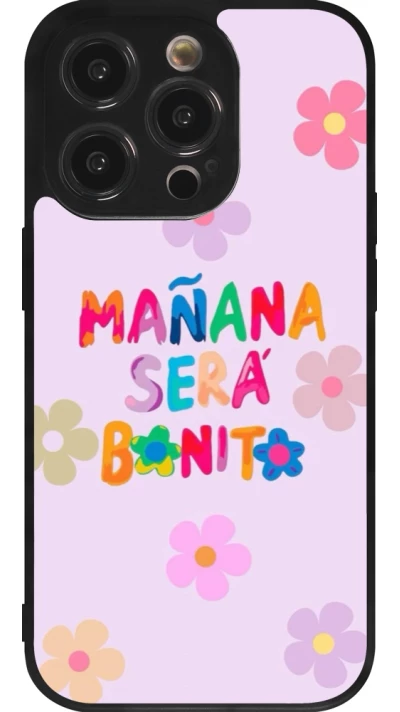Coque iPhone 14 Pro - Silicone rigide noir Karol G Manana sera bonito