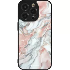 iPhone 14 Pro Case Hülle - Silikon schwarz Rosa Leuchtender Marmor