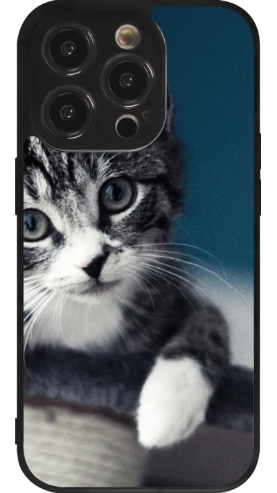 Coque iPhone 14 Pro - Silicone rigide noir Meow 23