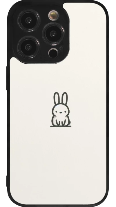 Coque iPhone 14 Pro - Silicone rigide noir Minimal bunny cutie