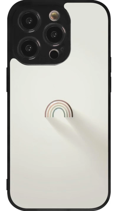 Coque iPhone 14 Pro - Silicone rigide noir Mini Rainbow Minimal