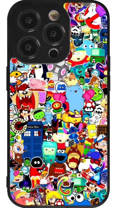 Coque iPhone 14 Pro - Silicone rigide noir Mixed cartoons