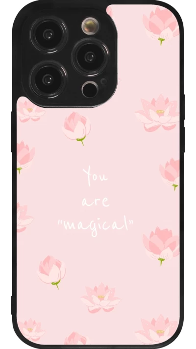 Coque iPhone 14 Pro - Silicone rigide noir Mom 2023 your are magical