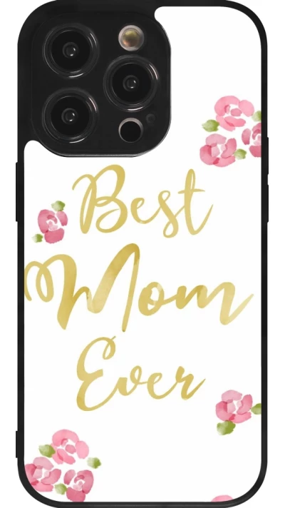Coque iPhone 14 Pro - Silicone rigide noir Mom 2024 best Mom ever