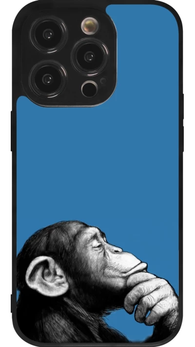Coque iPhone 14 Pro - Silicone rigide noir Monkey Pop Art