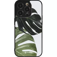Coque iPhone 14 Pro - Silicone rigide noir Monstera Plant