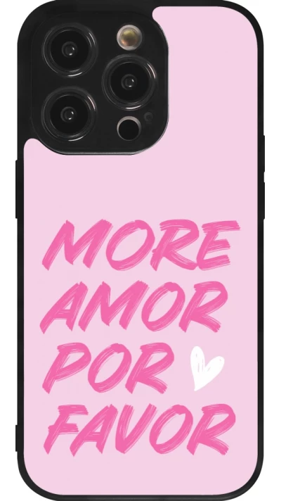 Coque iPhone 14 Pro - Silicone rigide noir More amor porfavor
