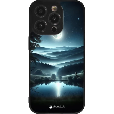iPhone 14 Pro Case Hülle - Silikon schwarz Ansicht des Nachthimmels
