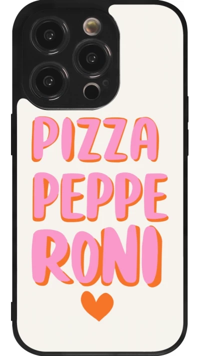 Coque iPhone 14 Pro - Silicone rigide noir Pizza pepperoni 2026