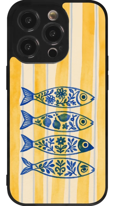 Coque iPhone 14 Pro - Silicone rigide noir Portuguese fish 2026