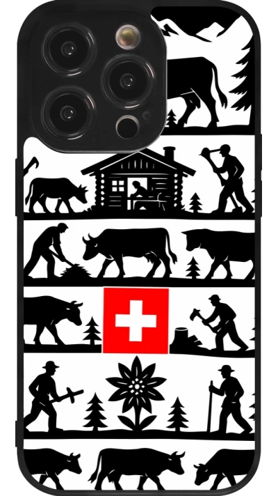 Coque iPhone 14 Pro - Silicone rigide noir Poya Suisse 1