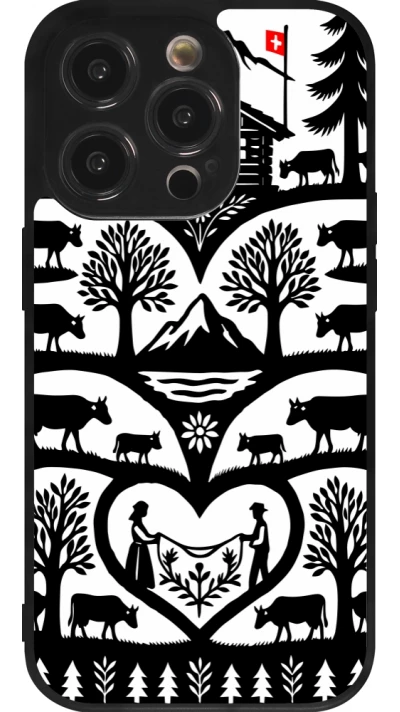 Coque iPhone 14 Pro - Silicone rigide noir Poya Suisse 2