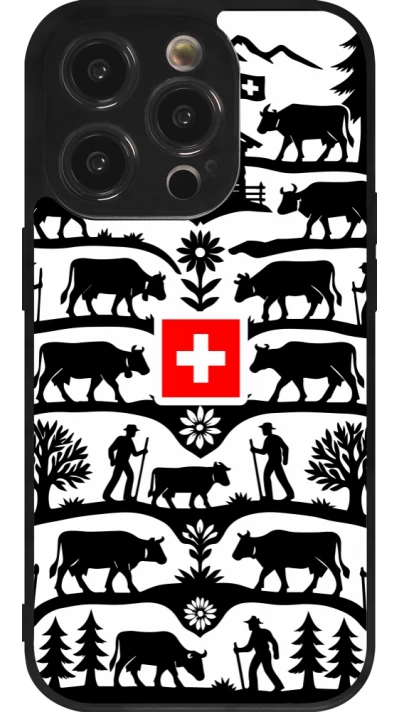 Coque iPhone 14 Pro - Silicone rigide noir Poya Suisse 3