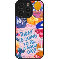 Coque iPhone 14 Pro - Silicone rigide noir Preppy Today is Going to be a good day
