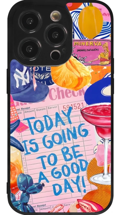 Coque iPhone 14 Pro - Silicone rigide noir Preppy Today is Going to be a good day