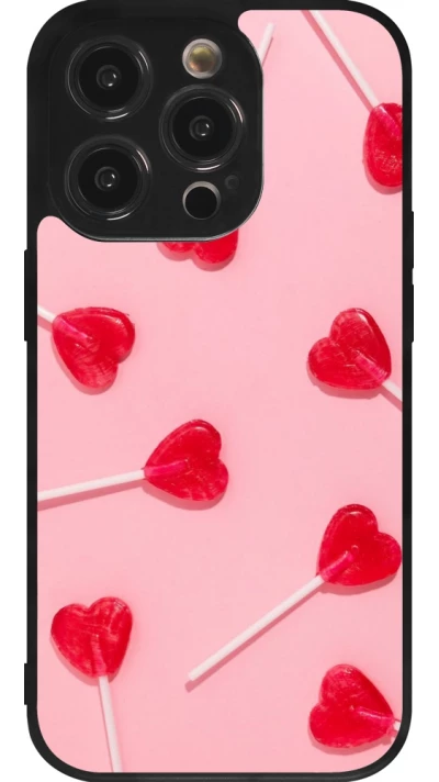 iPhone 14 Pro Case Hülle - Silikon schwarz Saint Valentines Day 26 Lollipop