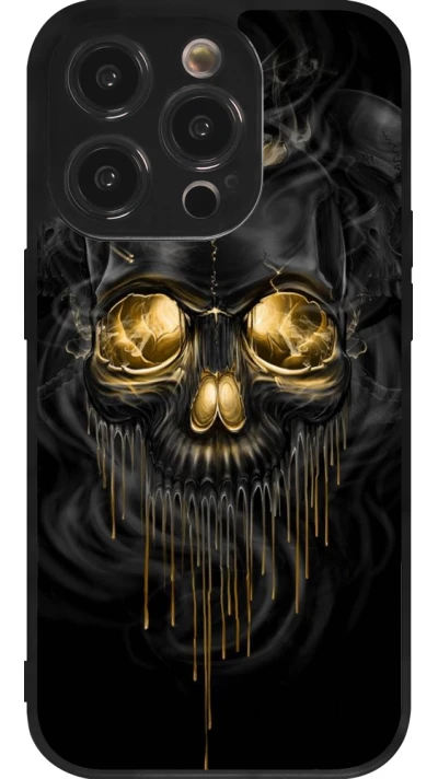iPhone 14 Pro Case Hülle - Silikon schwarz Skull 02