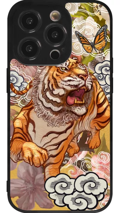 iPhone 14 Pro Case Hülle - Silikon schwarz Spring 23 japanese tiger